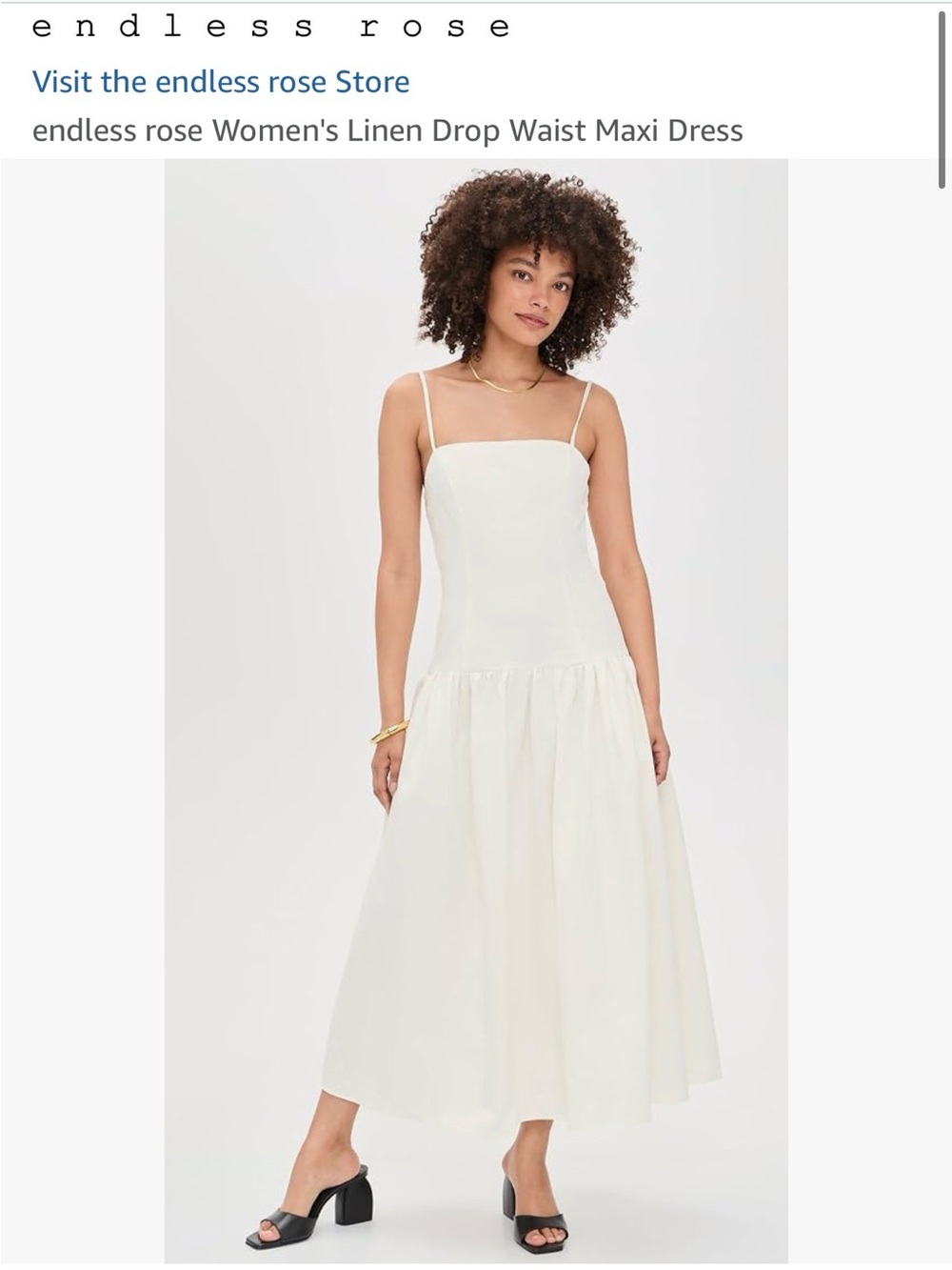 Endless Rose Cream Linen Drop-Waist Maxi Dress